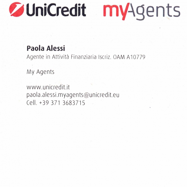 Agente in attività finanziaria per Unicredit spa